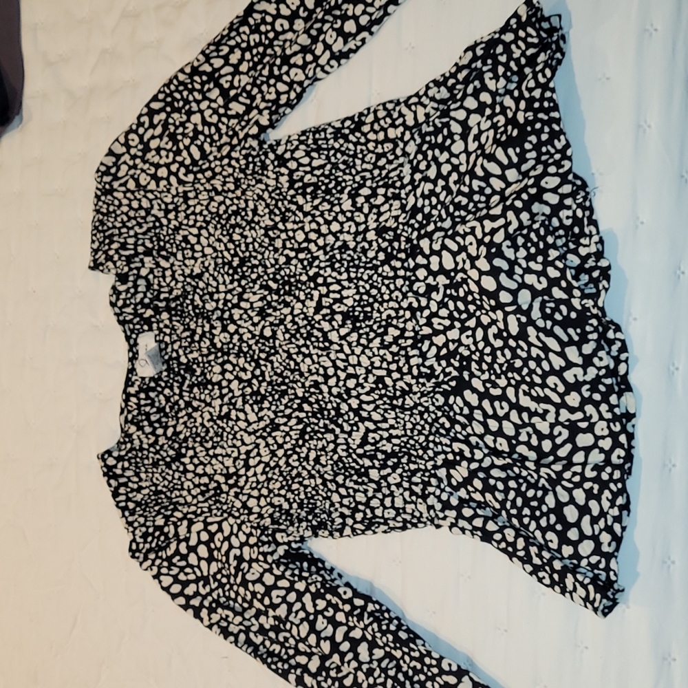 Black and White Blouse